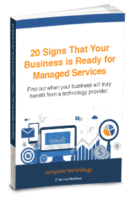 20 signs that your business is ready for managed services ebook cover computer smartphone charts and data illustrations