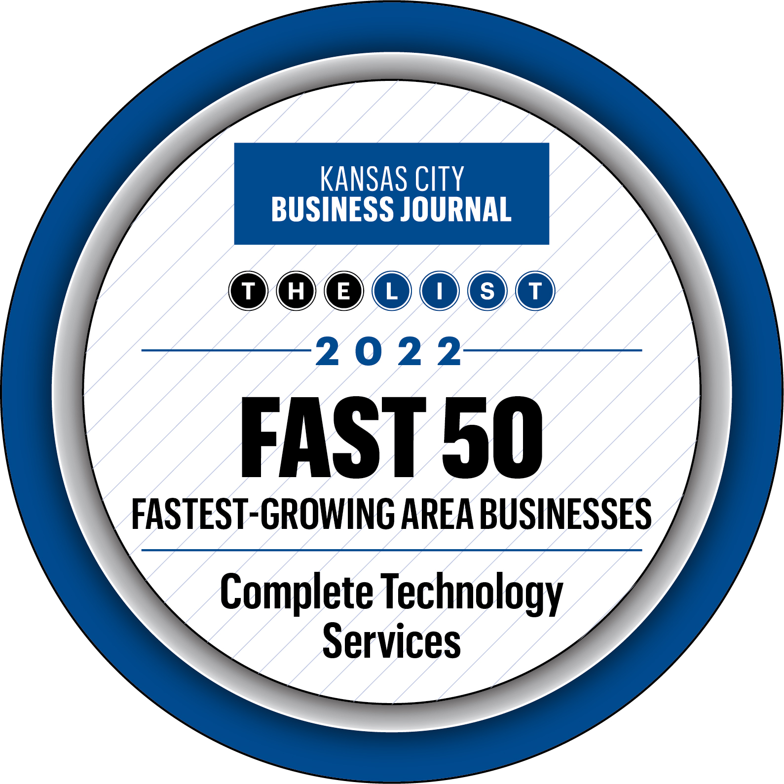 Award from the KC Business Journal Fast 50 Fastest-Growing Area Businesses - Complete Technology Services